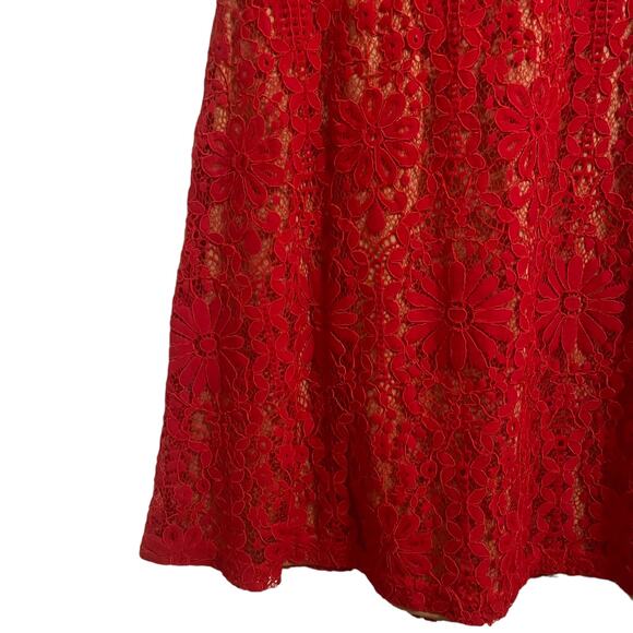 Altar’d State Womens Red Lace Cap Sleeve Knee Length Dress M - Picture 3 of 5